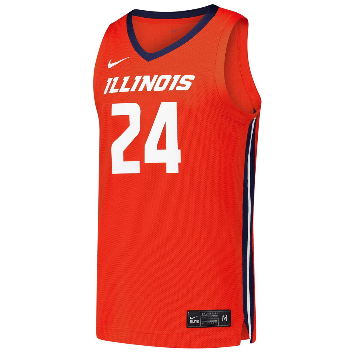 #24 Illinois Fighting Illini Replica Basketball Jersey - Orange product image 3, provided for visual reference and product