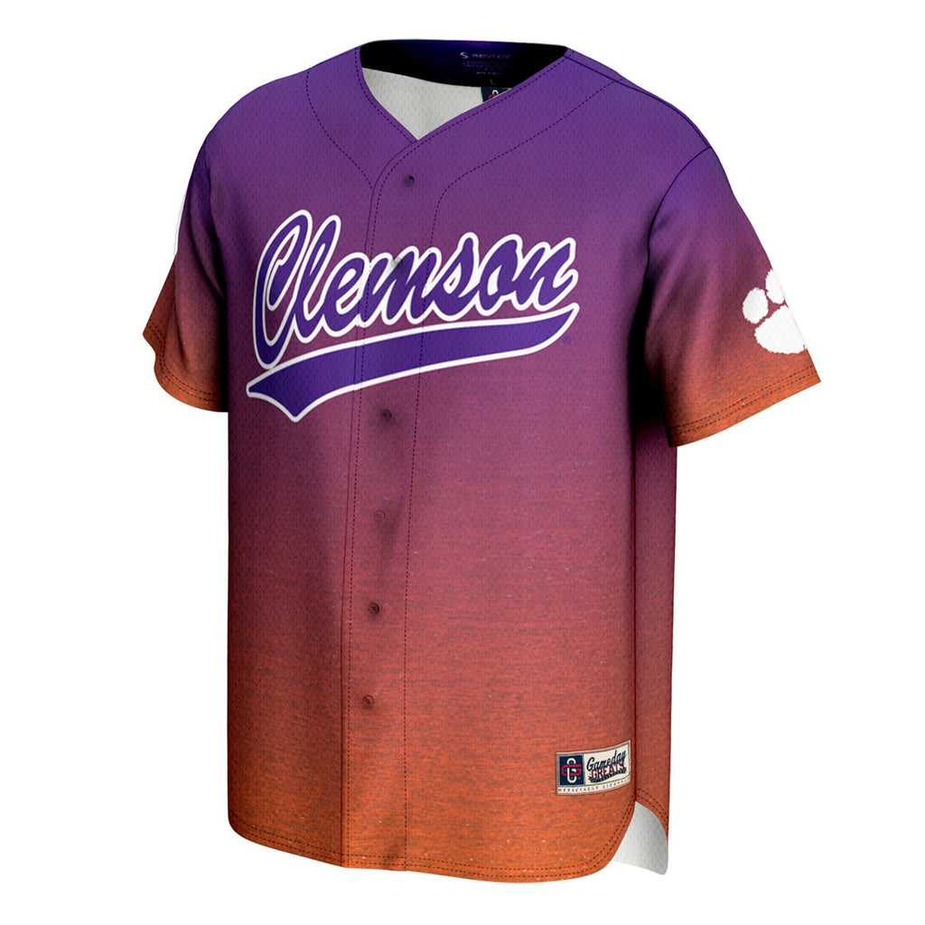 Clemson Tigers Lightweight Baseball Jersey - Purple/Orange product image 3, provided for visual reference and product detail