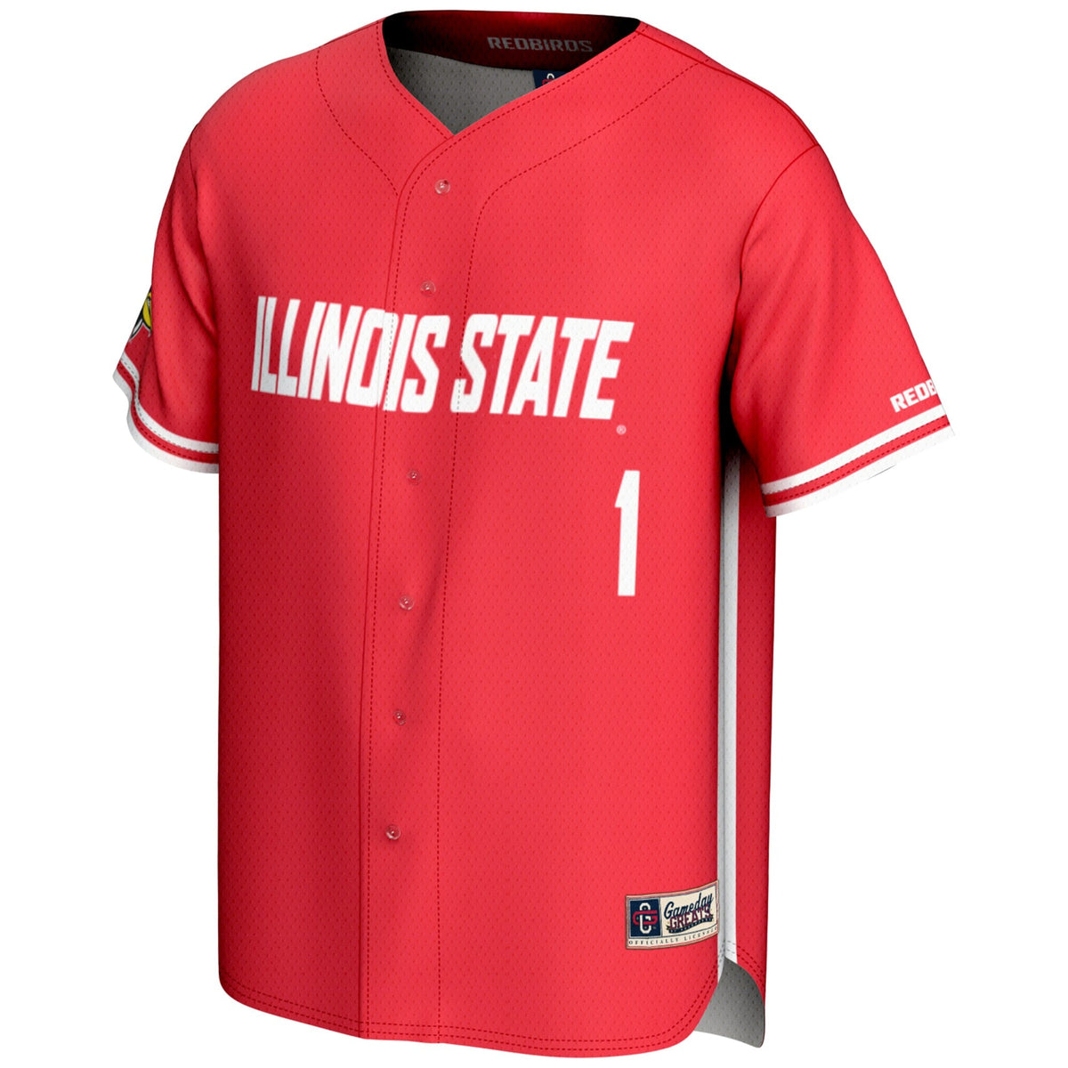 #1 Illinois State Redbirds Lightweight Baseball Jersey - Red product image 3, provided for visual reference and product