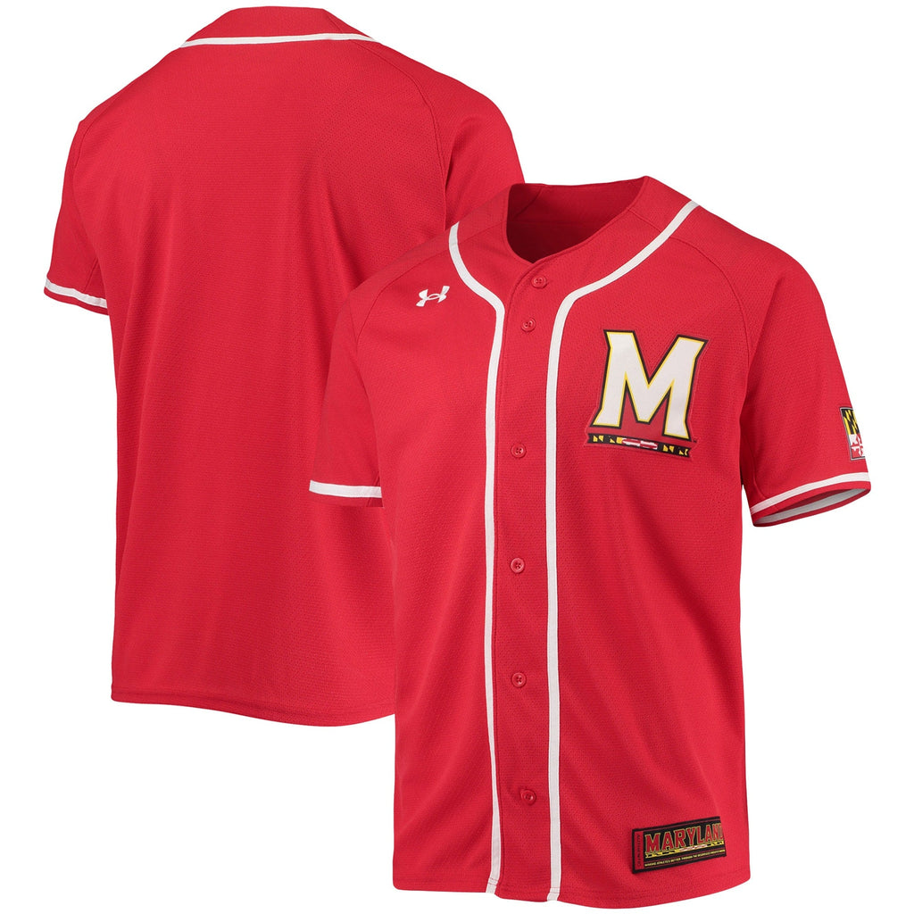 Maryland Terrapins Replica Baseball Jersey - Red product image 2, provided for visual reference and product detail review