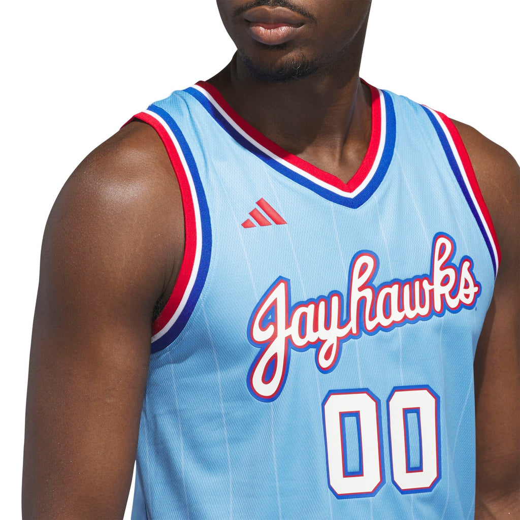#00 Kansas Jayhawks Replica Swingman Jersey - Light Blue product image 5, provided for visual reference and product detail