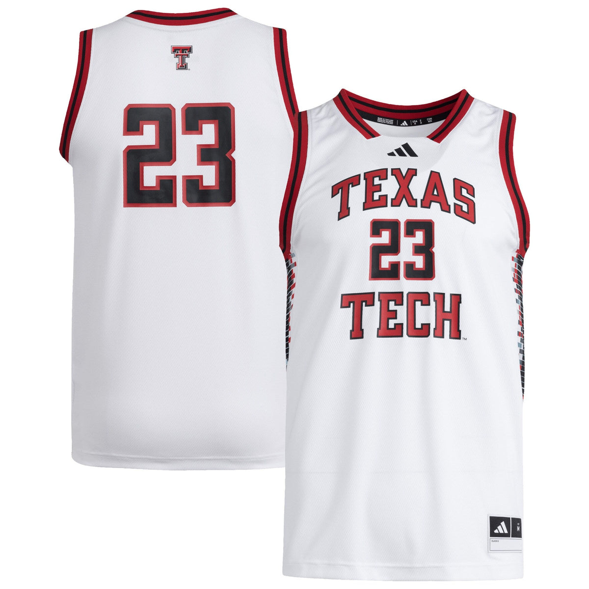 #23 Texas Tech Red Raiders Replica Swingman Jersey - White product image 2, provided for visual reference and product detail