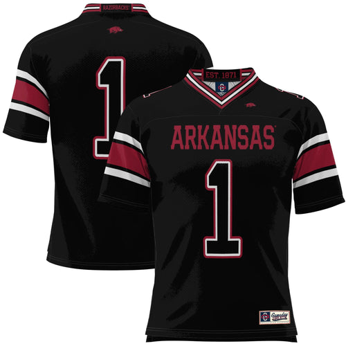 #1 Arkansas Razorbacks Football Jersey - Black product image 1, provided for visual reference and product detail review