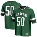 #50 Hawaii Rainbow Warriors Lightweight Collegiate Football Fashion Jersey - Green product image 1, provided for visual