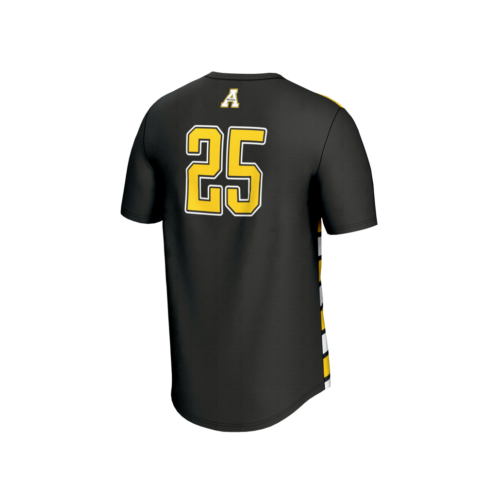 #25 Appalachian State Mountaineers Lightweight Soccer Fashion Jersey - Black product image 4, provided for visual reference