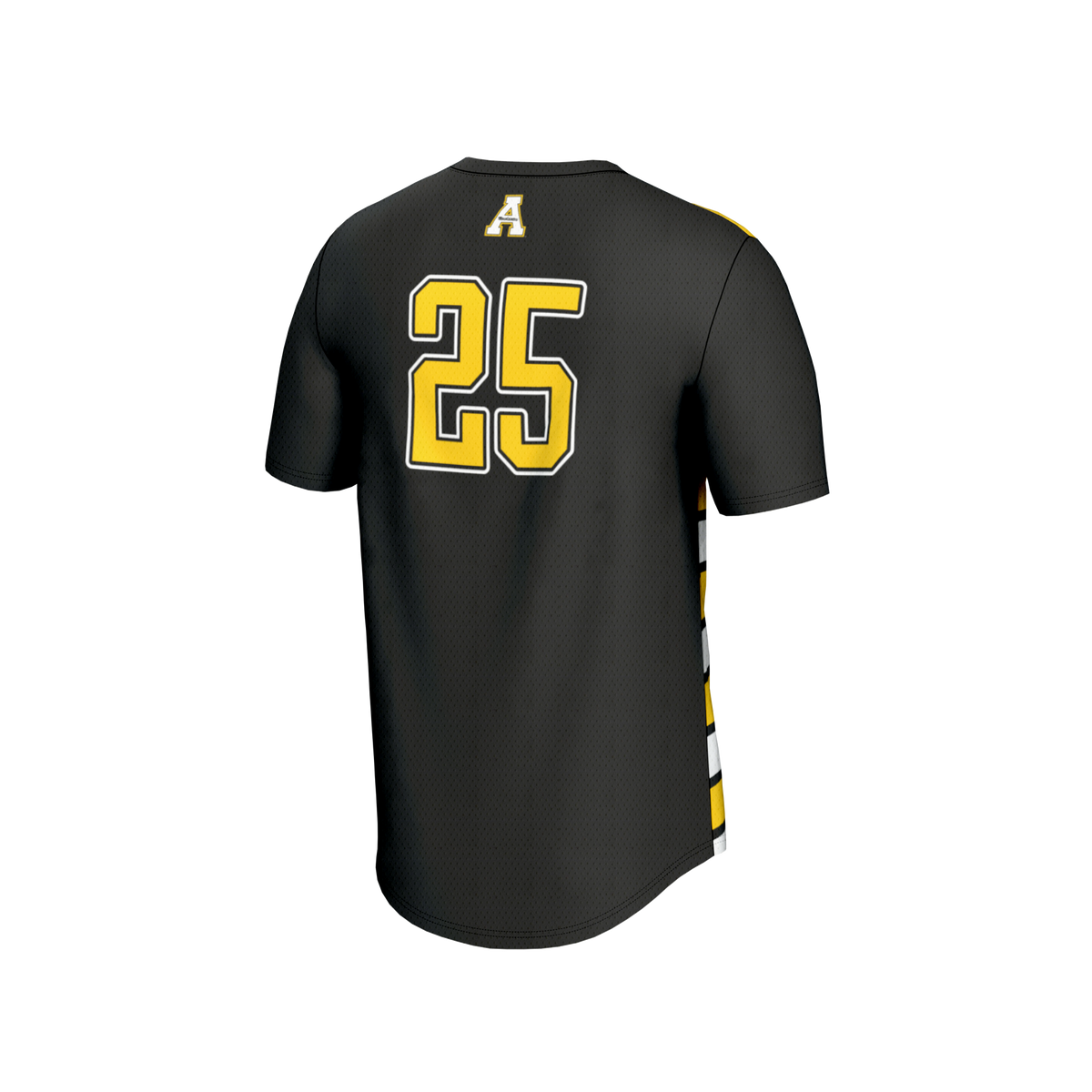 #25 Appalachian State Mountaineers Lightweight Soccer Fashion Jersey - Black product image 4, provided for visual reference