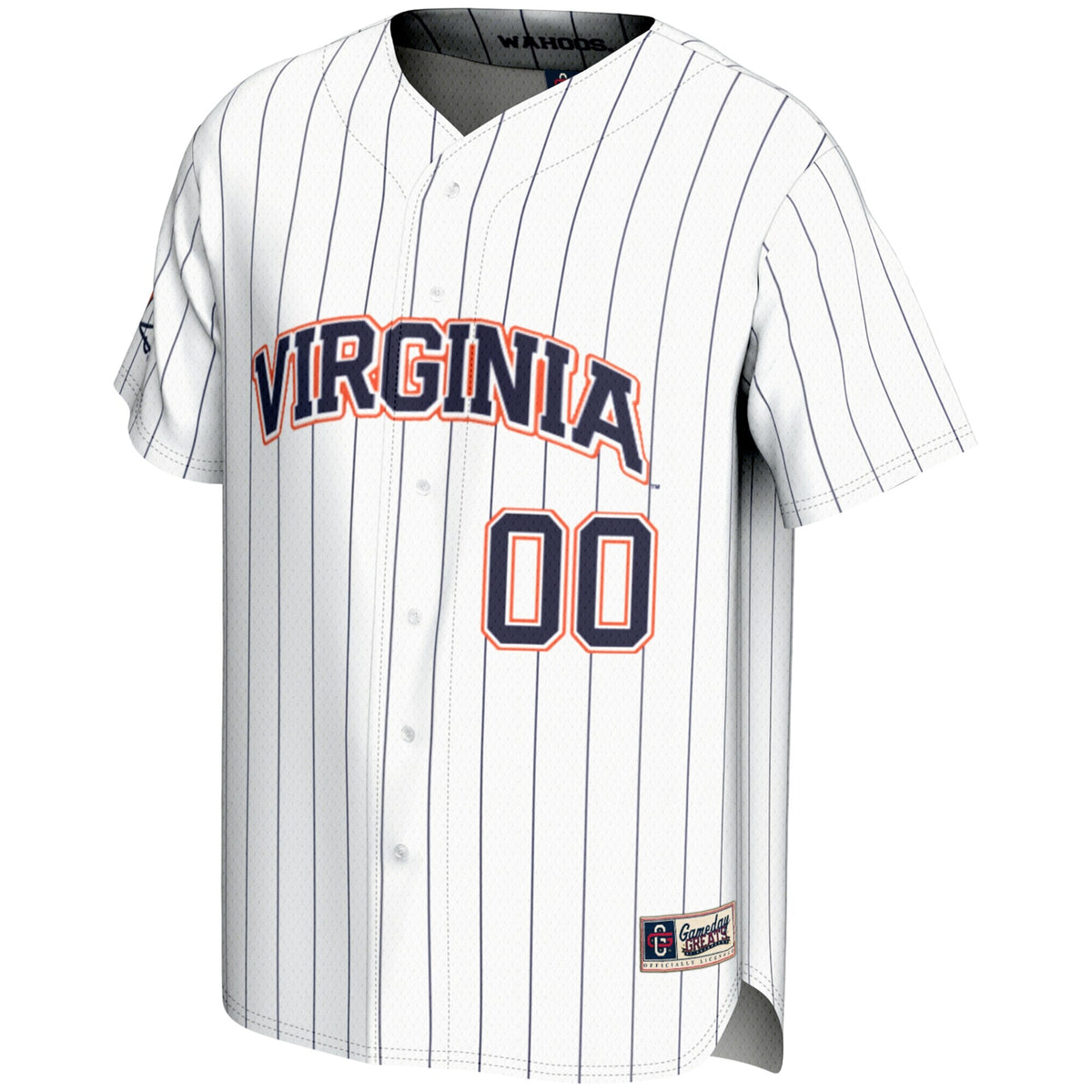 Virginia Cavaliers NIL Pick-A-Player Lightweight Baseball Jersey - White product image 3, provided for visual reference and