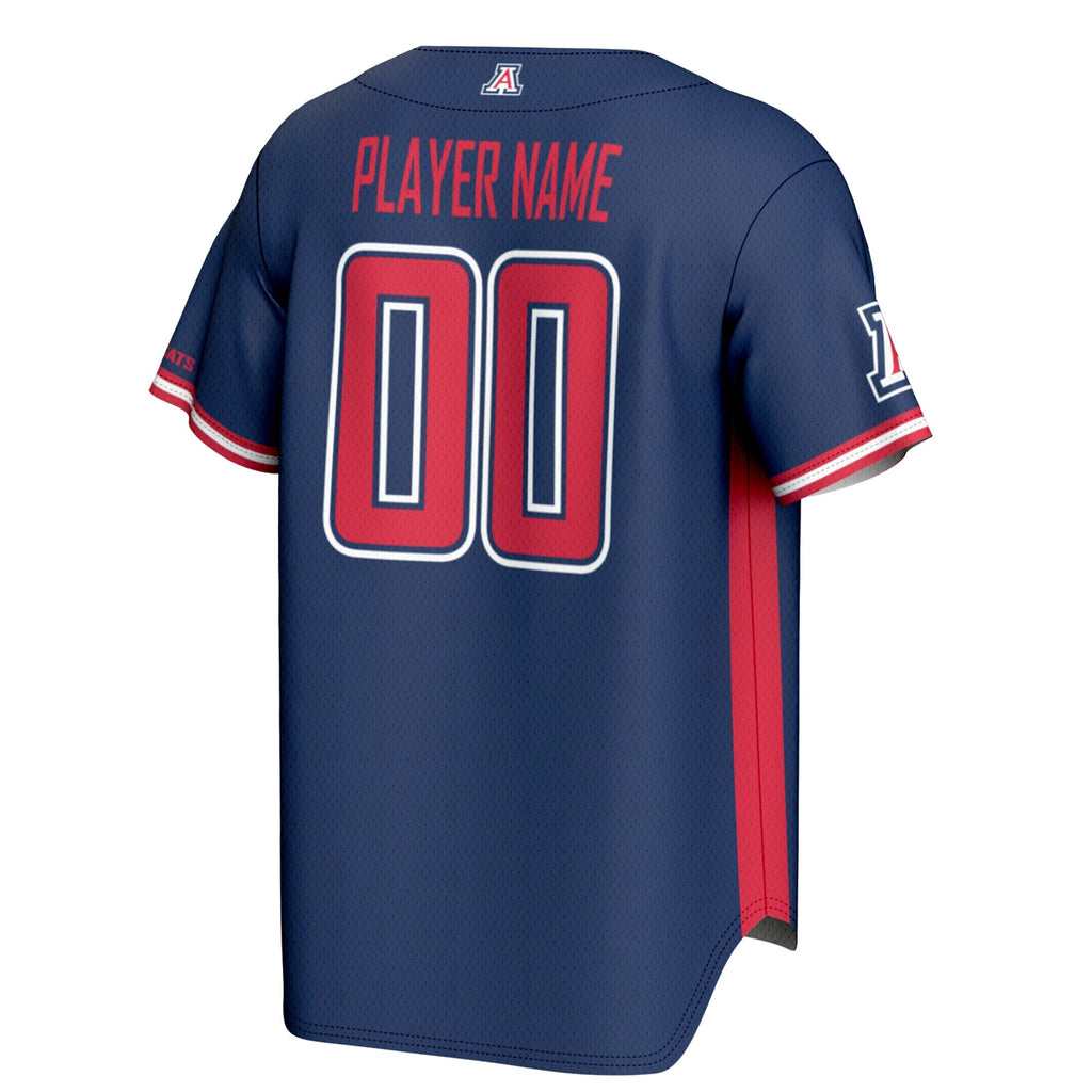 Arizona Wildcats NIL Pick-A-Player Lightweight Baseball Jersey - Navy product image 4, provided for visual reference and
