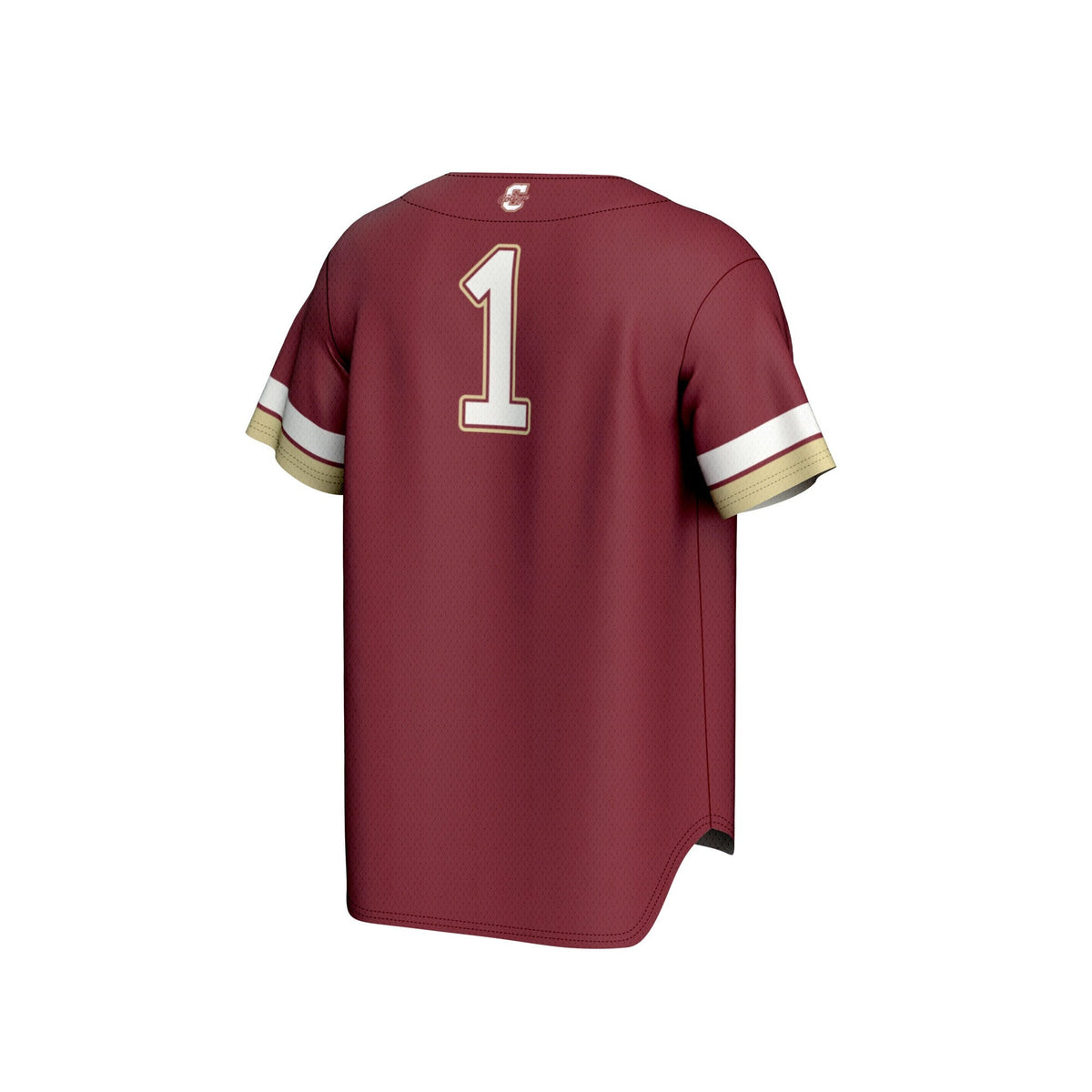 #1 Charleston Cougars Lightweight Collegiate Baseball Fashion Jersey - Maroon product image 4, provided for visual reference