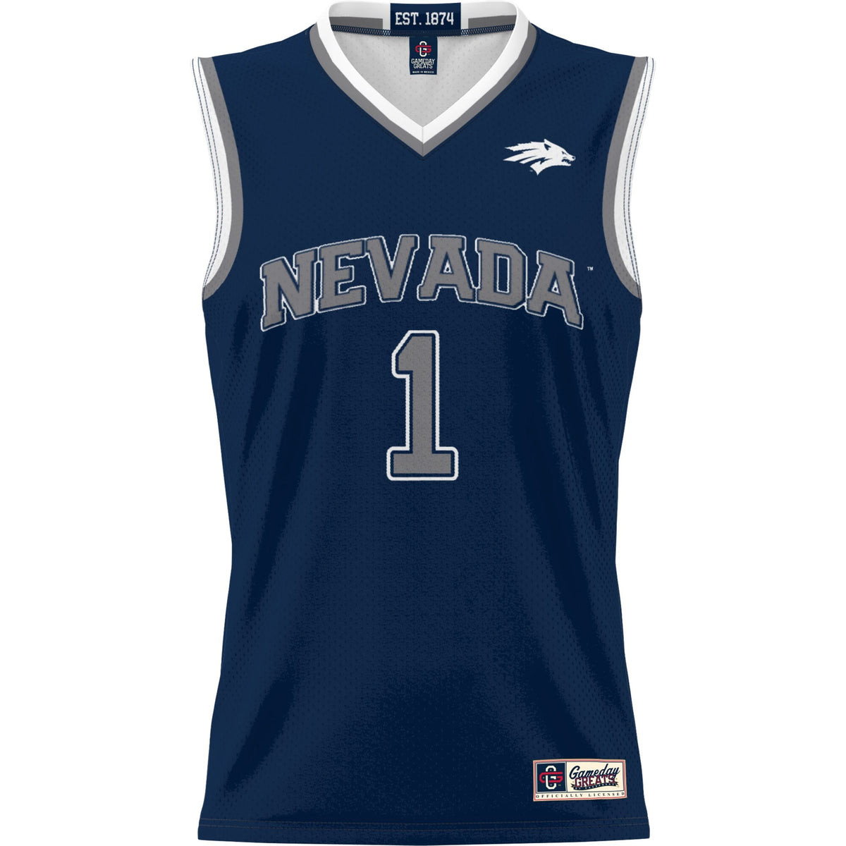 #1 Nevada Wolf Pack Lightweight Basketball Jersey - Navy product image 3, provided for visual reference and product detail