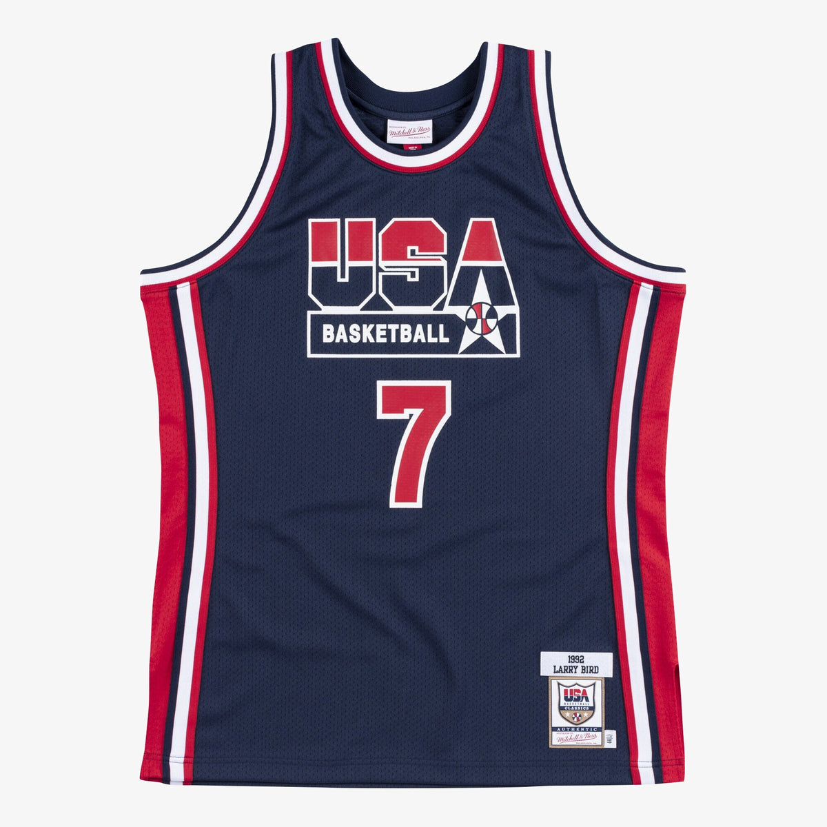 USA Basketball Authentic Jersey Larry Bird 1992 Navy product image 1, provided for visual reference and product detail review