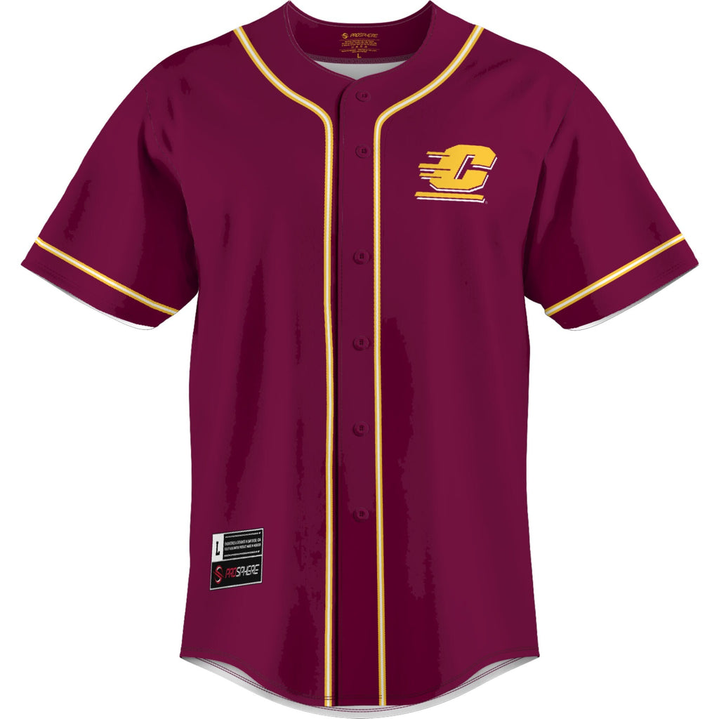 Central Michigan Chippewas Lightweight Baseball Jersey - Maroon product image 3, provided for visual reference and product