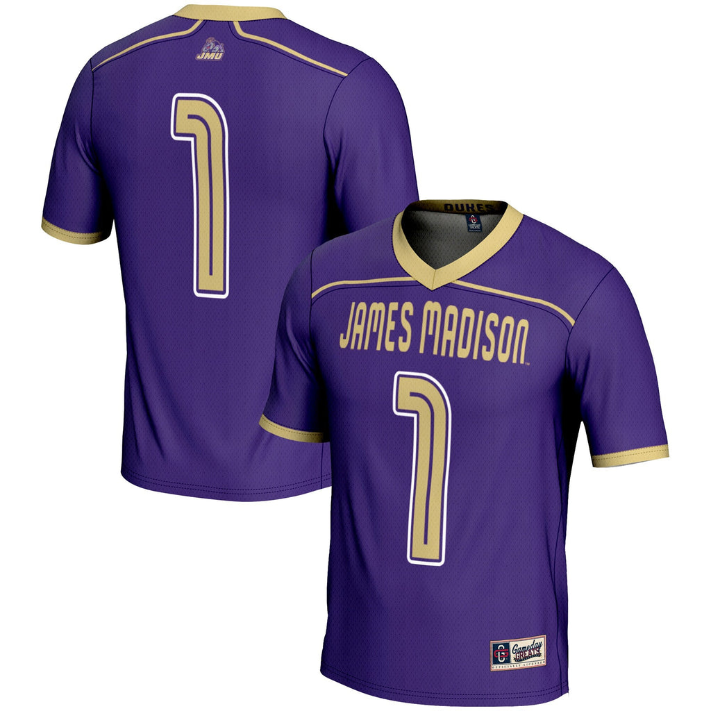 James Madison Dukes #1 Lightweight Lacrosse Jersey - Purple product image 2, provided for visual reference and product