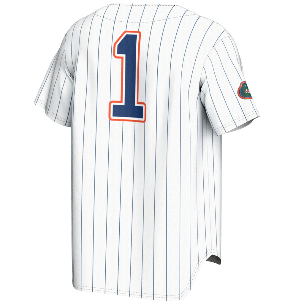 #1 Florida Gators Lightweight Baseball Jersey - White product image 4, provided for visual reference and product detail