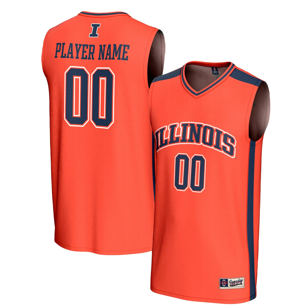 Illinois Fighting Illini NIL Pick-A-Player Lightweight Basketball Fashion Jersey - Orange product image 2, provided for
