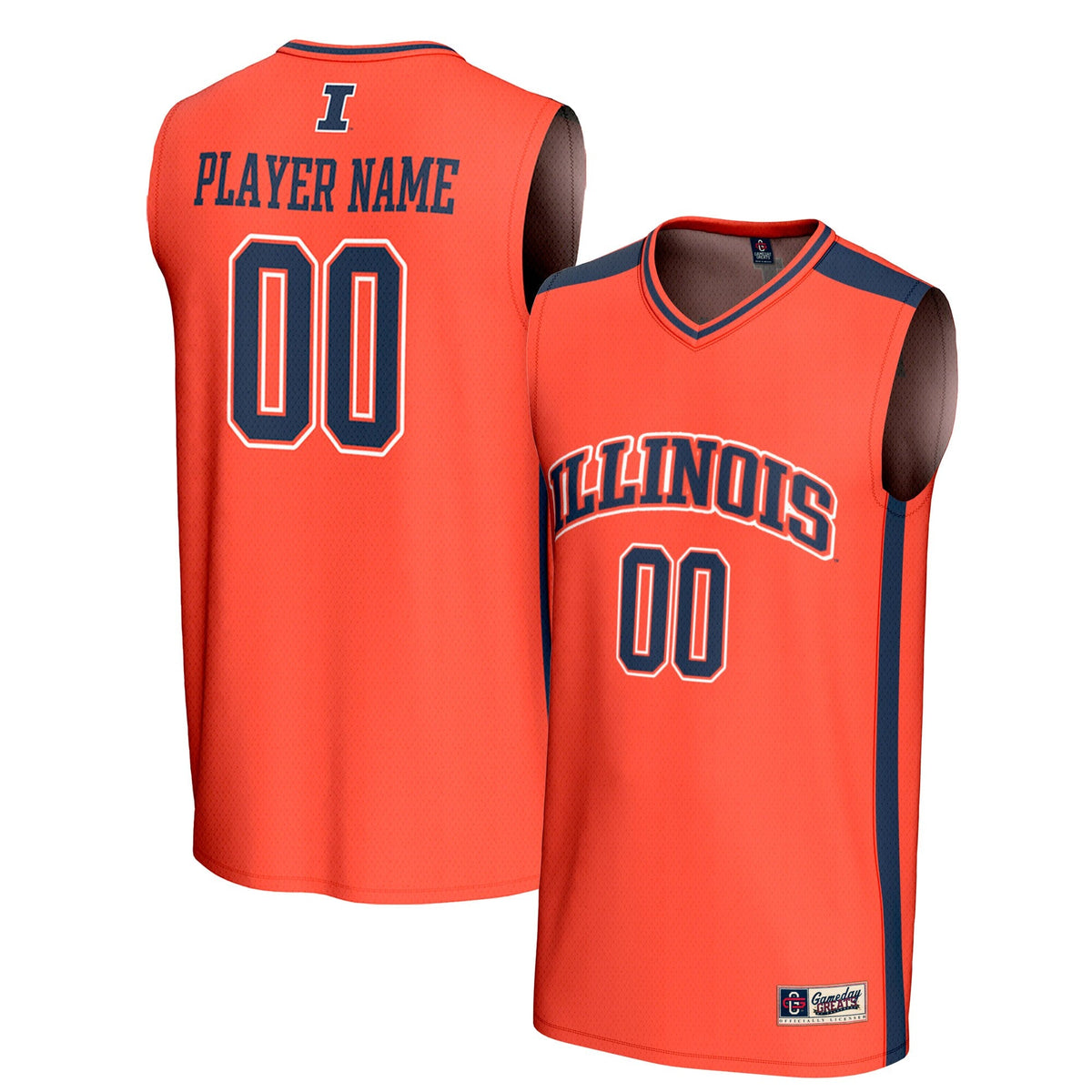 Illinois Fighting Illini NIL Pick-A-Player Lightweight Basketball Fashion Jersey - Orange product image 2, provided for
