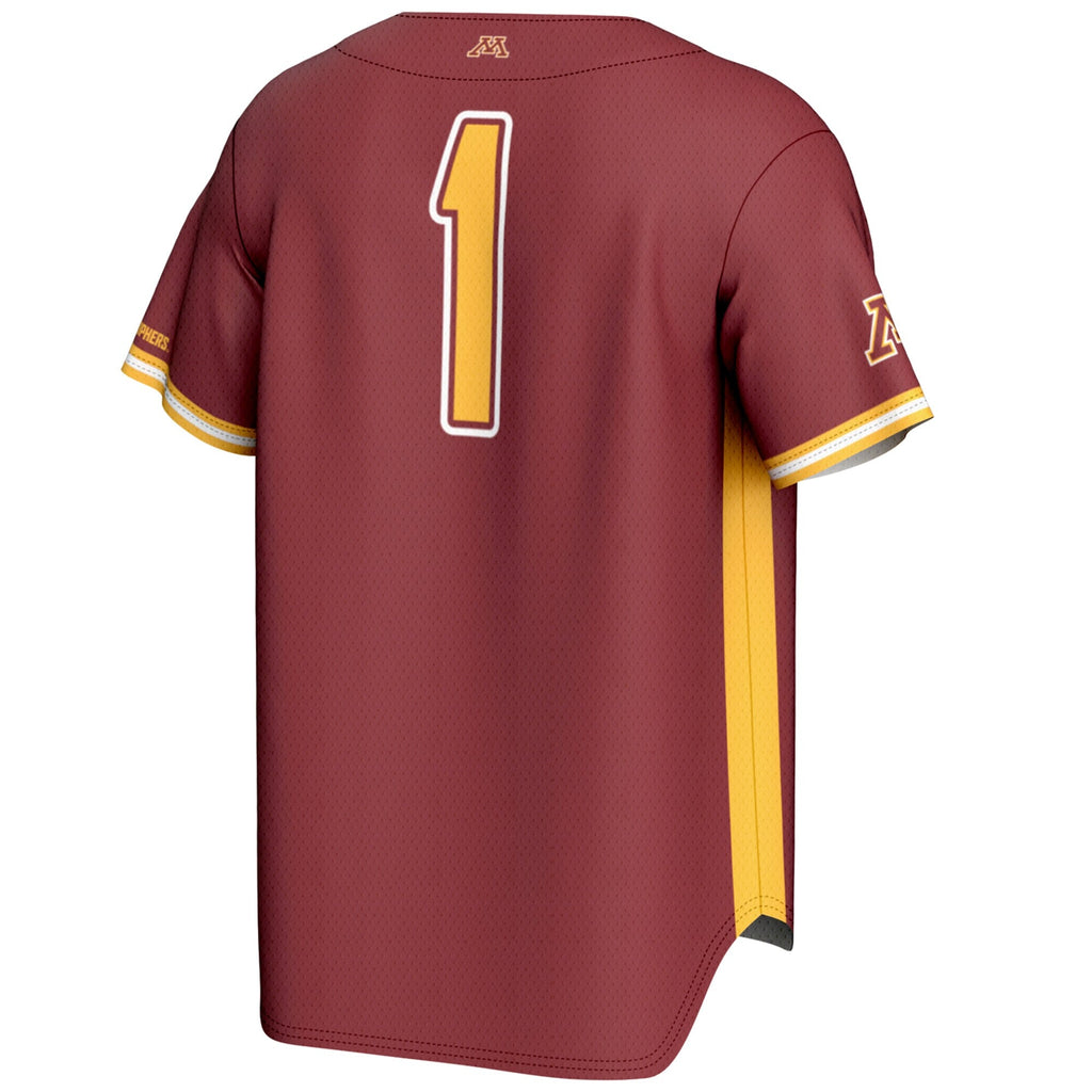 #1 Minnesota Golden Gophers Lightweight Baseball Jersey - Maroon product image 4, provided for visual reference and product