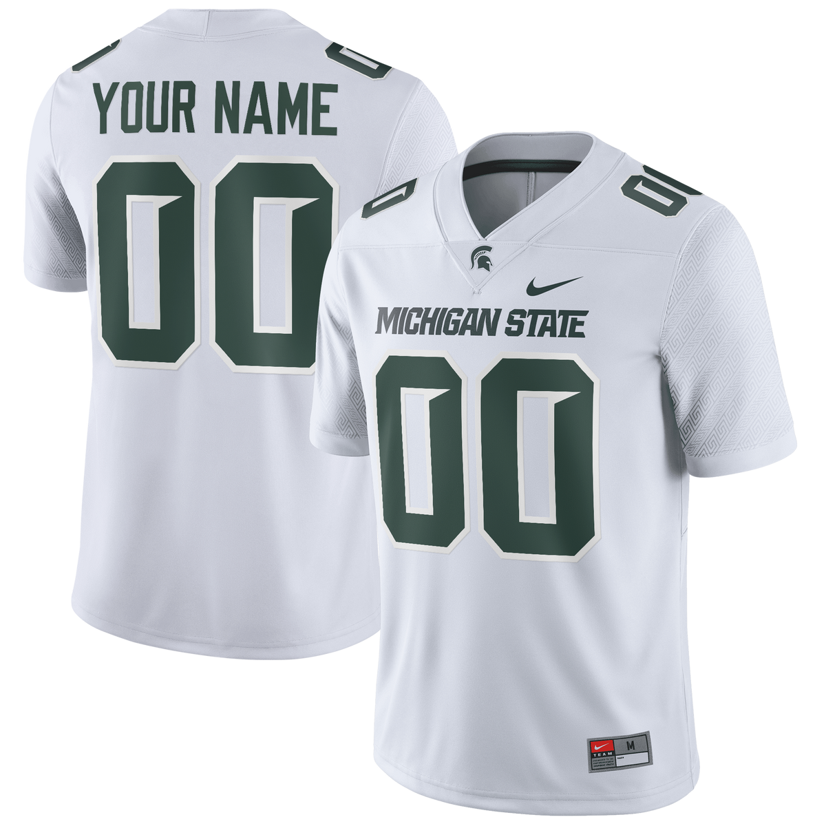 Michigan State Spartans Football Custom Game Jersey - White product image 1, provided for visual reference and product