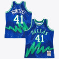 Dallas Mavericks Dirk Nowitzki 1998 Hyper Hoops Swingman Jersey - Blue product image 1, provided for visual reference and