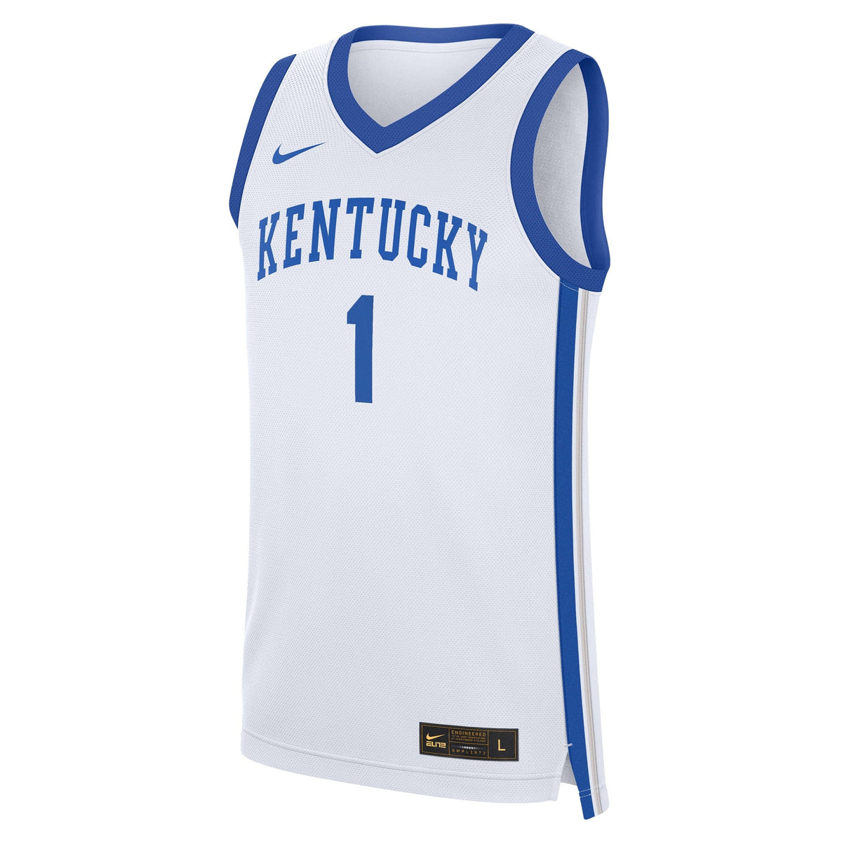 #1 Kentucky Wildcats Home Replica Jersey - White product image 3, provided for visual reference and product detail review