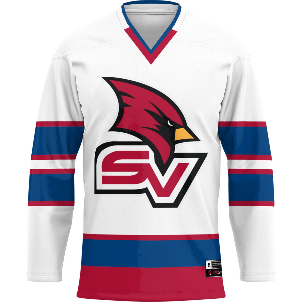 Saginaw Valley State Cardinals Hockey Jersey - White product image 3, provided for visual reference and product detail review