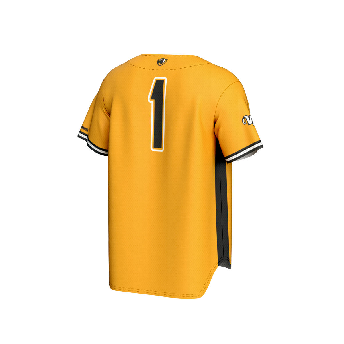 #1 VCU Rams Lightweight Baseball Fashion Jersey - Gold product image 4, provided for visual reference and product detail
