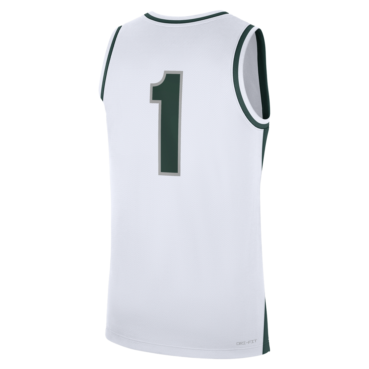 White Michigan State Spartans #1 Alternate Replica Basketball Jersey product image 4, provided for visual reference and