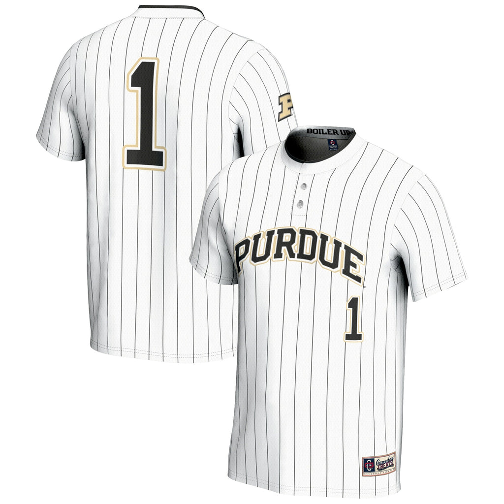 #1 Purdue Boilermakers Lightweight Softball Jersey - White product image 2, provided for visual reference and product detail