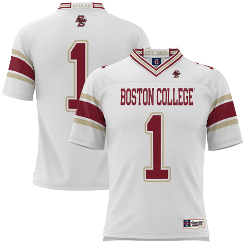 #1 Boston College Eagles Football Jersey - White product image 1, provided for visual reference and product detail review