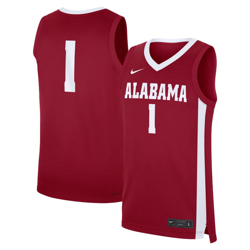 #1 Alabama Crimson Tide Road Replica Jersey - Crimson product image 2, provided for visual reference and product detail