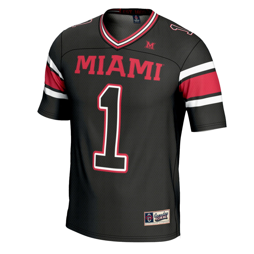 #1 Miami University RedHawks Football Jersey - Black product image 3, provided for visual reference and product detail review
