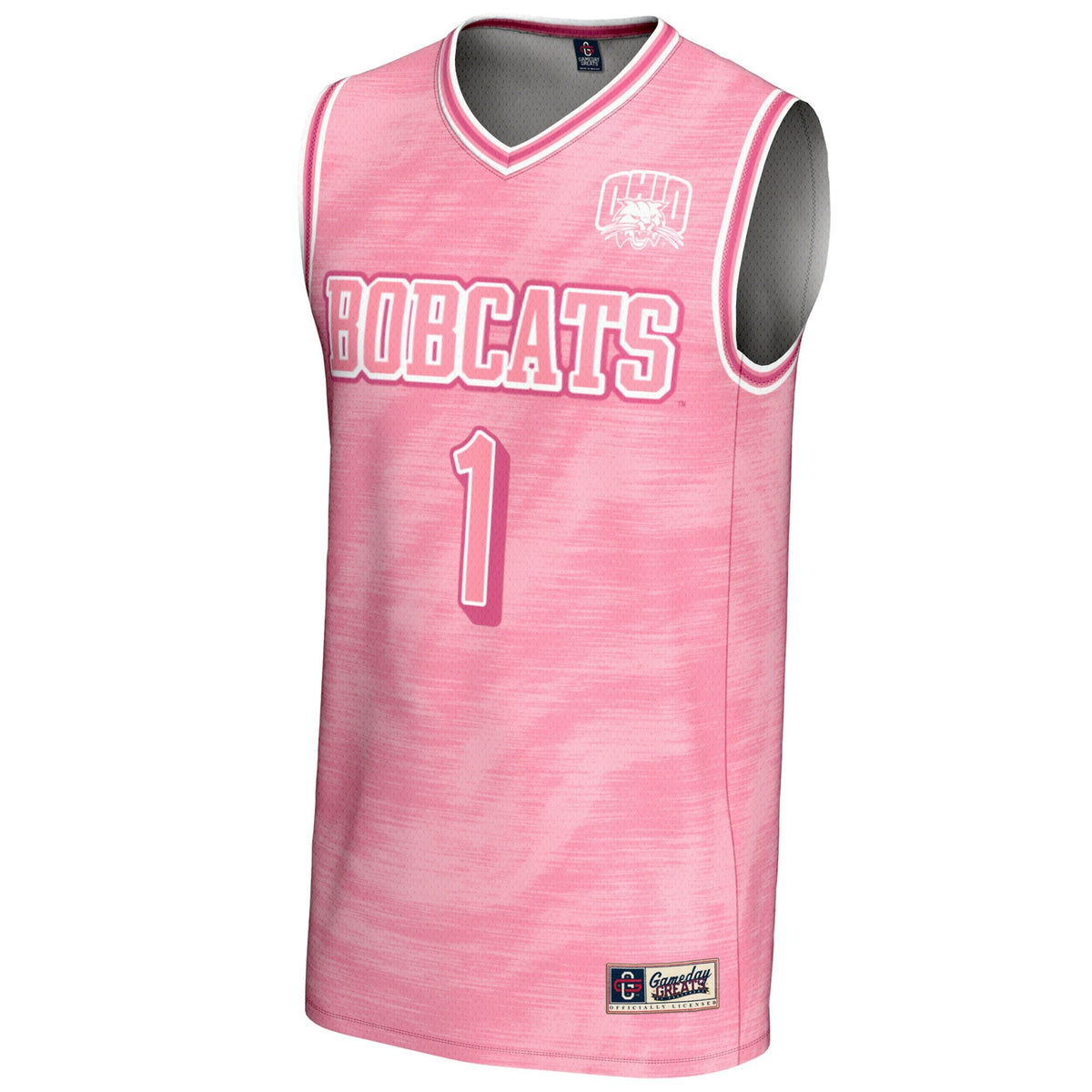 #1 Ohio Bobcats Lightweight Basketball Fashion Jersey - Pink product image 3, provided for visual reference and product