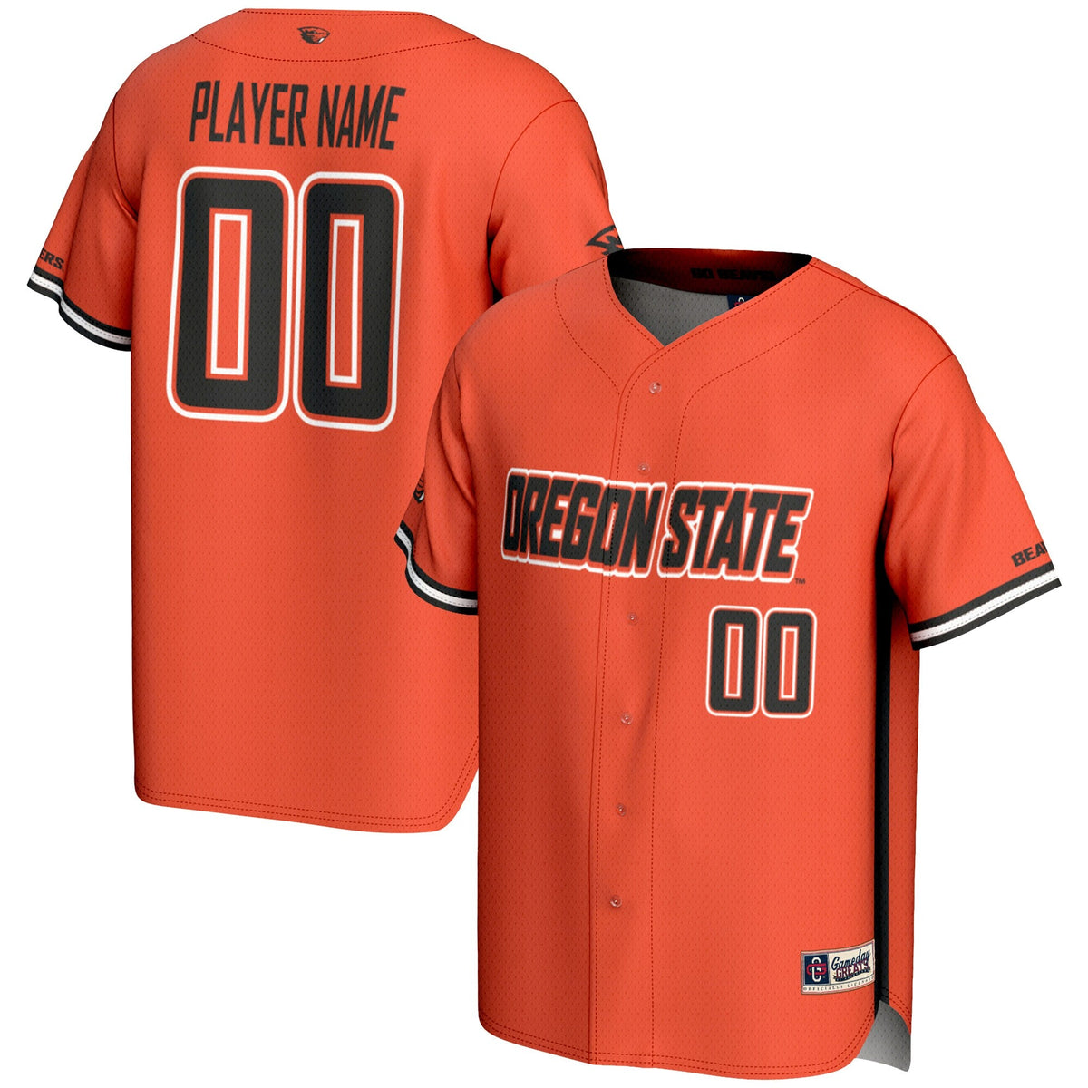 Oregon State Beavers NIL Pick-A-Player Lightweight Baseball Jersey - Orange product image 2, provided for visual reference