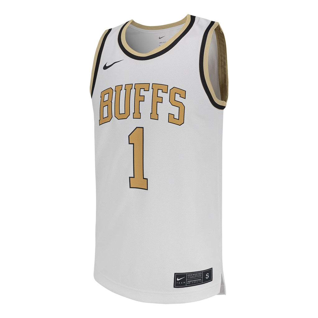 #1 Colorado Buffaloes Replica Basketball Jersey - White product image 3, provided for visual reference and product detail