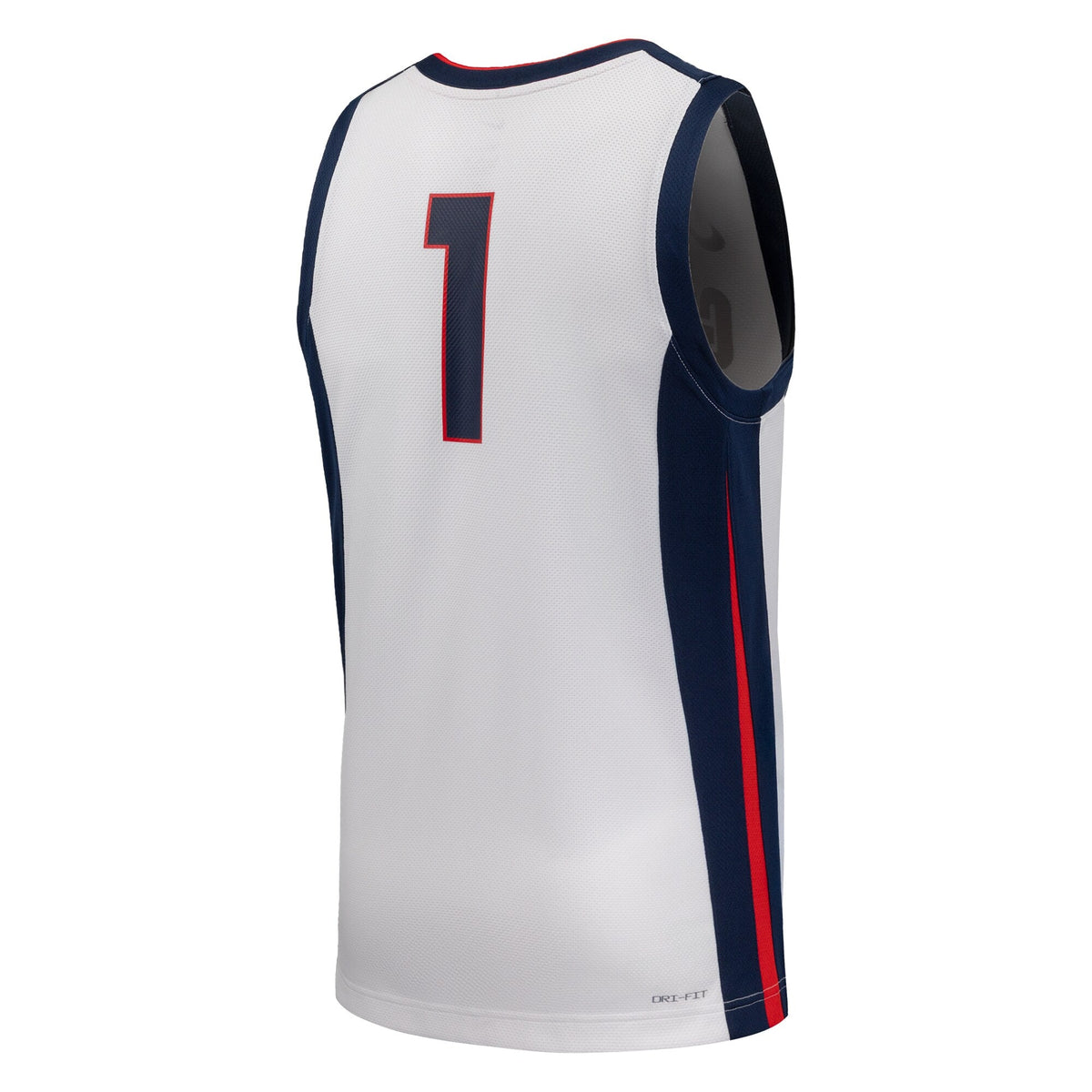 #1 White Gonzaga Bulldogs Replica Basketball Jersey product image 4, provided for visual reference and product detail review