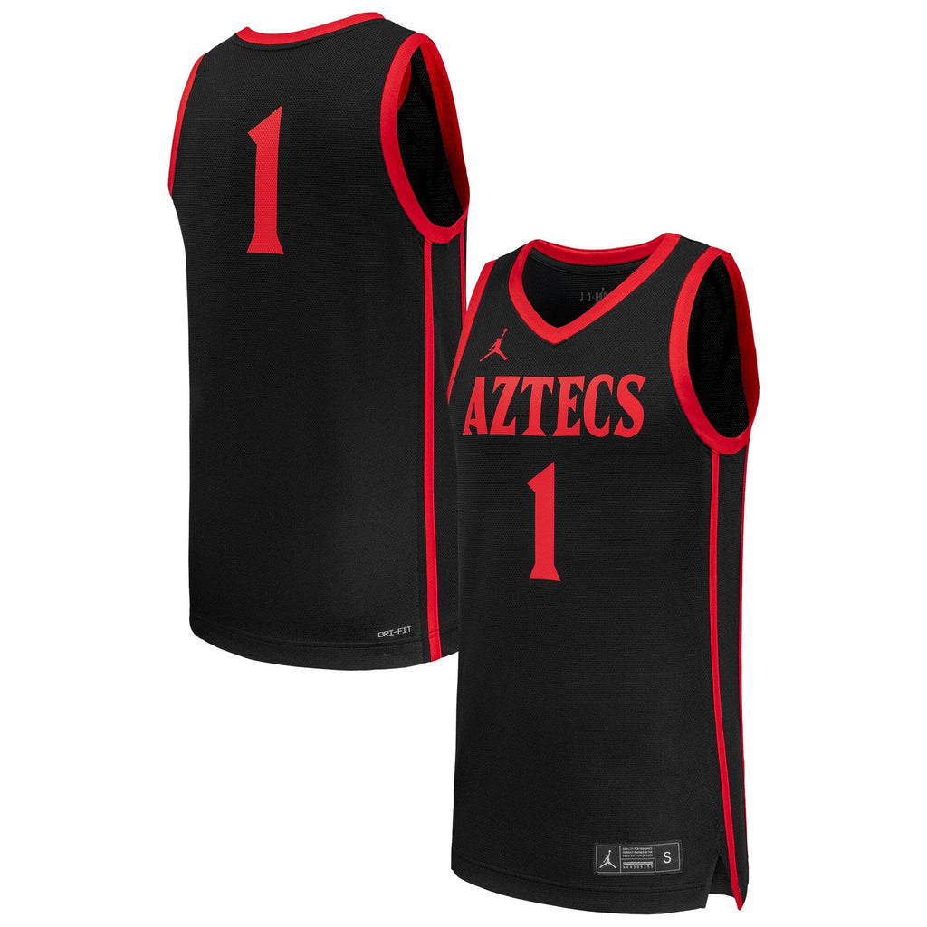 #1 San Diego State Aztecs Replica Basketball Jersey - Black product image 2, provided for visual reference and product