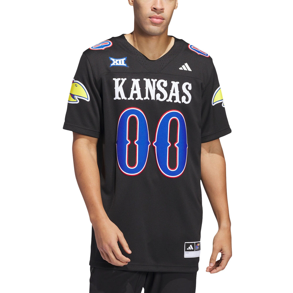 #00 Kansas Jayhawks Alternate Premier Jersey - Black product image 3, provided for visual reference and product detail review