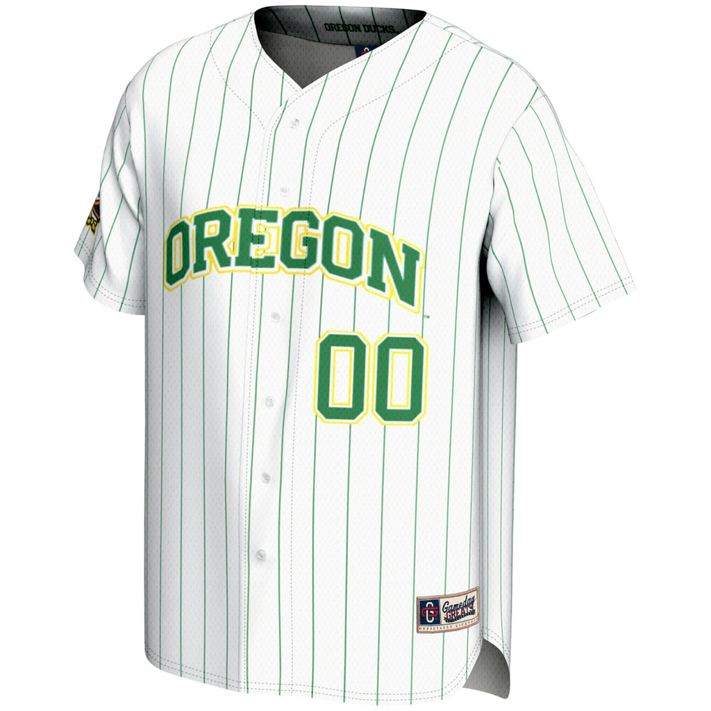 Oregon Ducks NIL Pick-A-Player Lightweight Baseball Jersey - White product image 3, provided for visual reference and