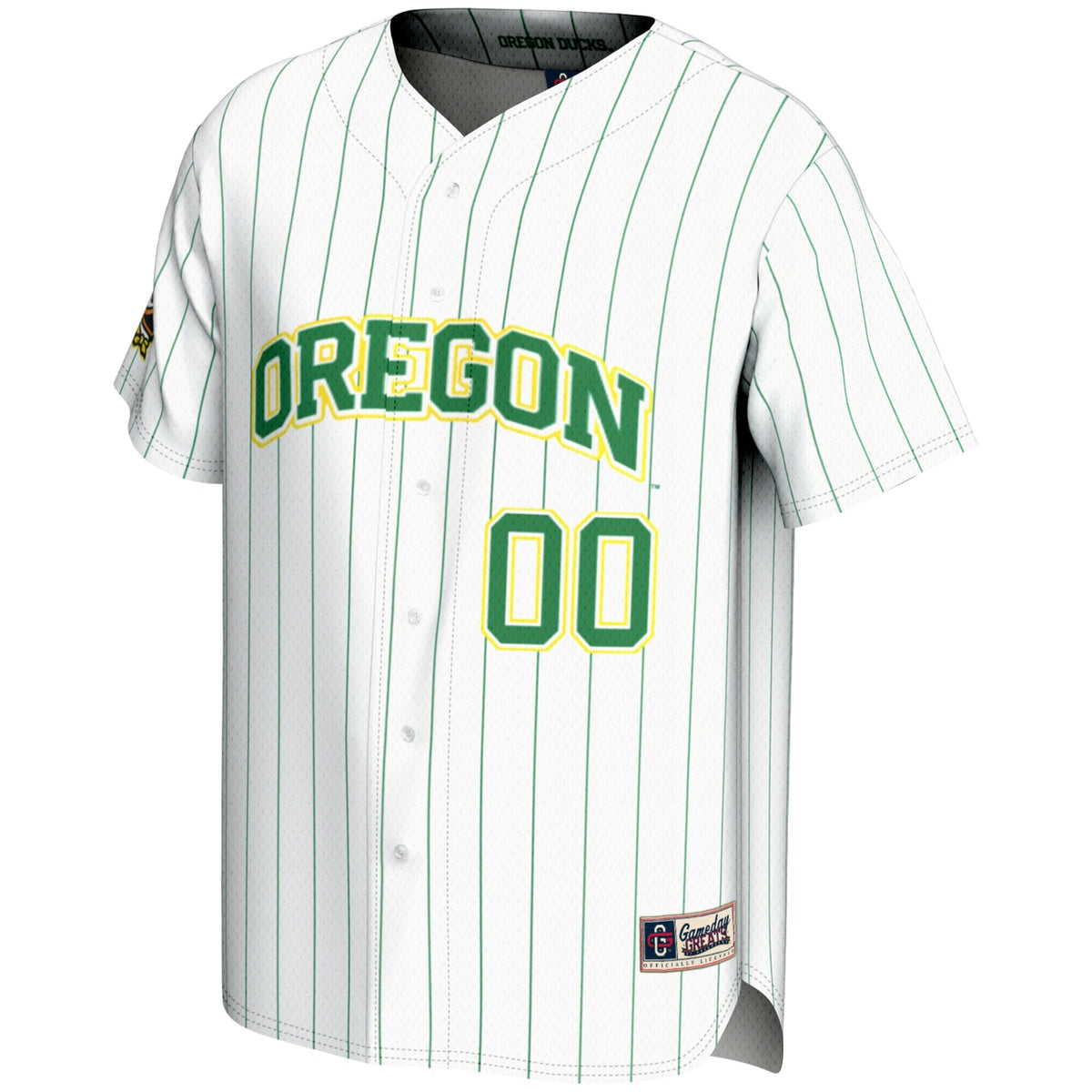 Oregon Ducks NIL Pick-A-Player Lightweight Baseball Jersey - White product image 3, provided for visual reference and