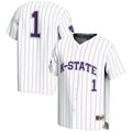 #1 Kansas State Wildcats Lightweight Baseball Jersey - White product image 1, provided for visual reference and product