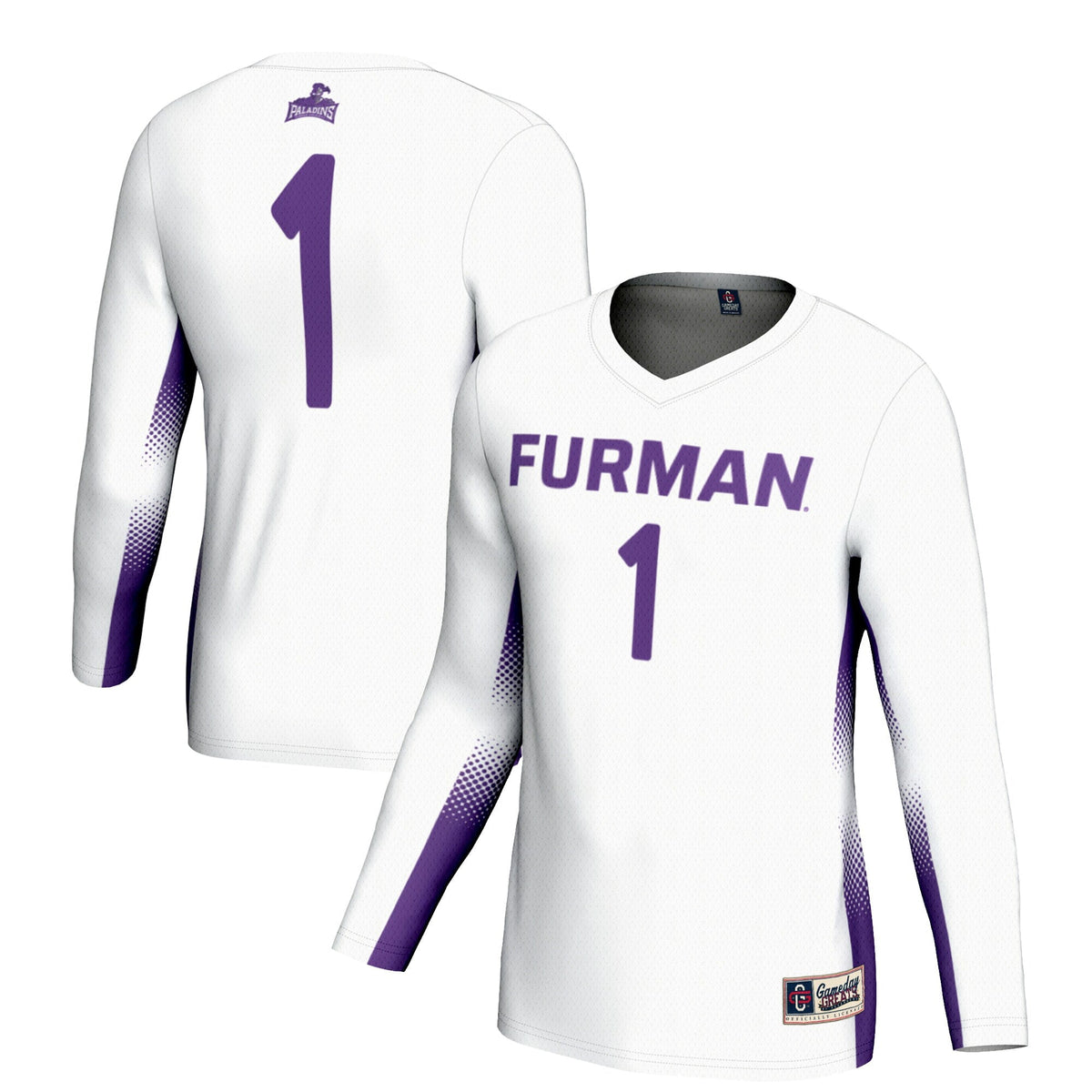 #1 Furman Paladins Lightweight Volleyball Jersey - White product image 1, provided for visual reference and product detail
