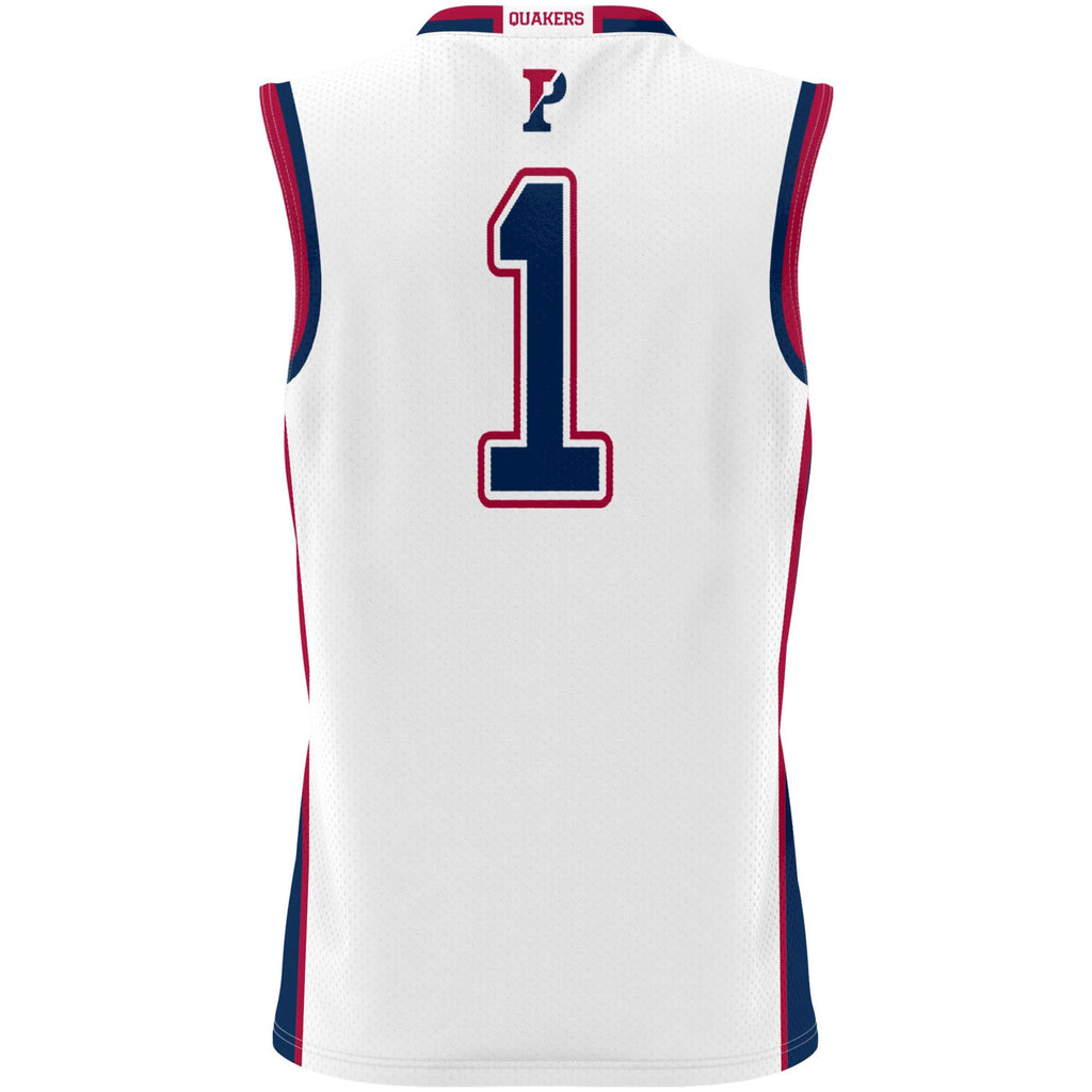 #1 Pennsylvania Quakers Lightweight Basketball Jersey - White product image 4, provided for visual reference and product