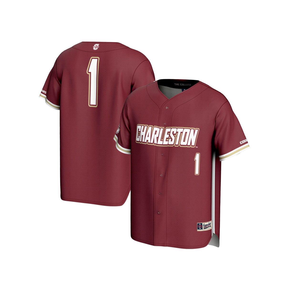 #1 Charleston Cougars Lightweight Baseball Fashion Jersey - Maroon product image 2, provided for visual reference and