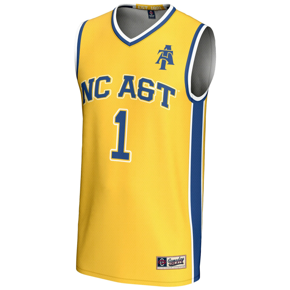 #1 North Carolina A&T Aggies Lightweight Basketball Jersey - Gold product image 3, provided for visual reference and product