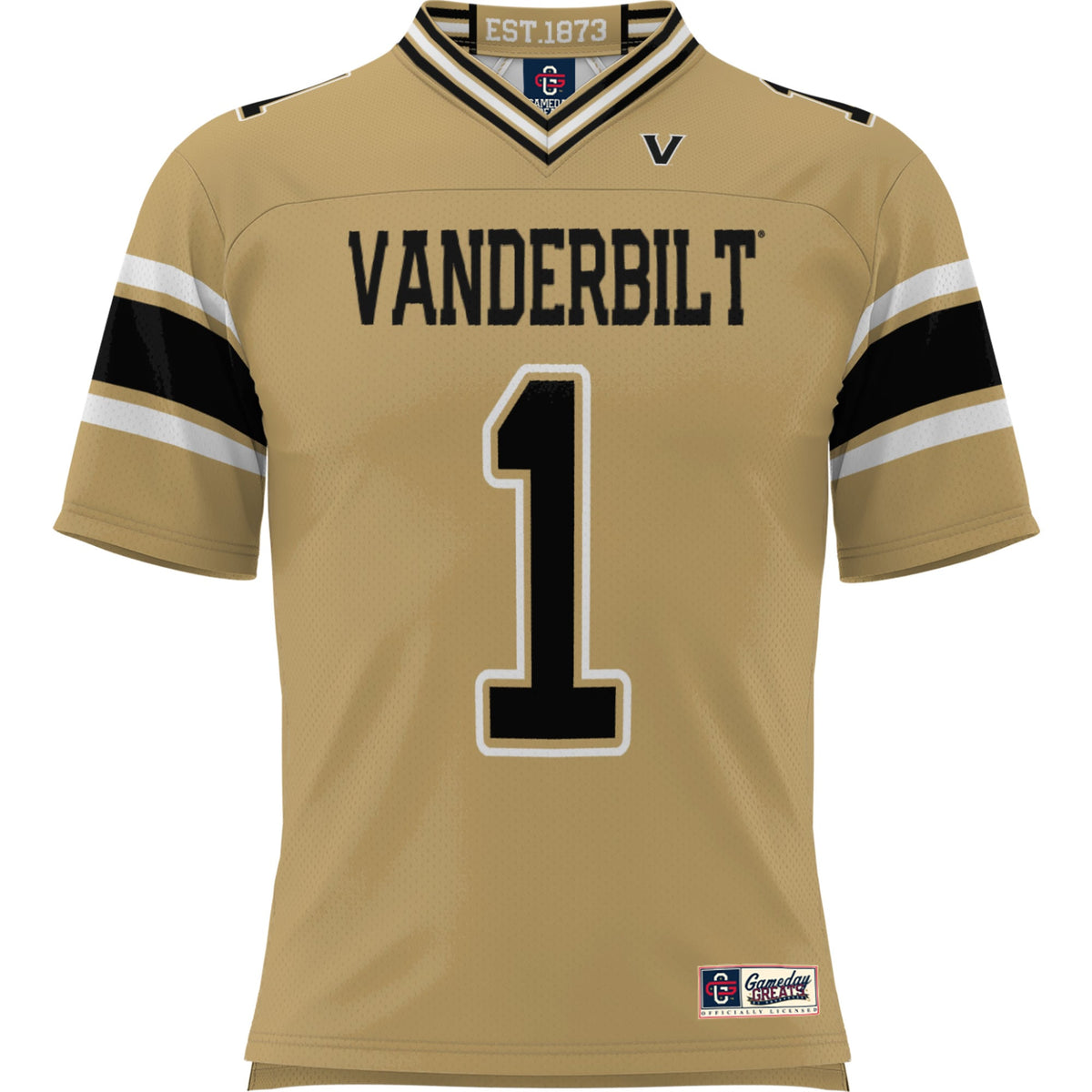 #1 Vanderbilt Commodores Football Jersey - Gold product image 3, provided for visual reference and product detail review