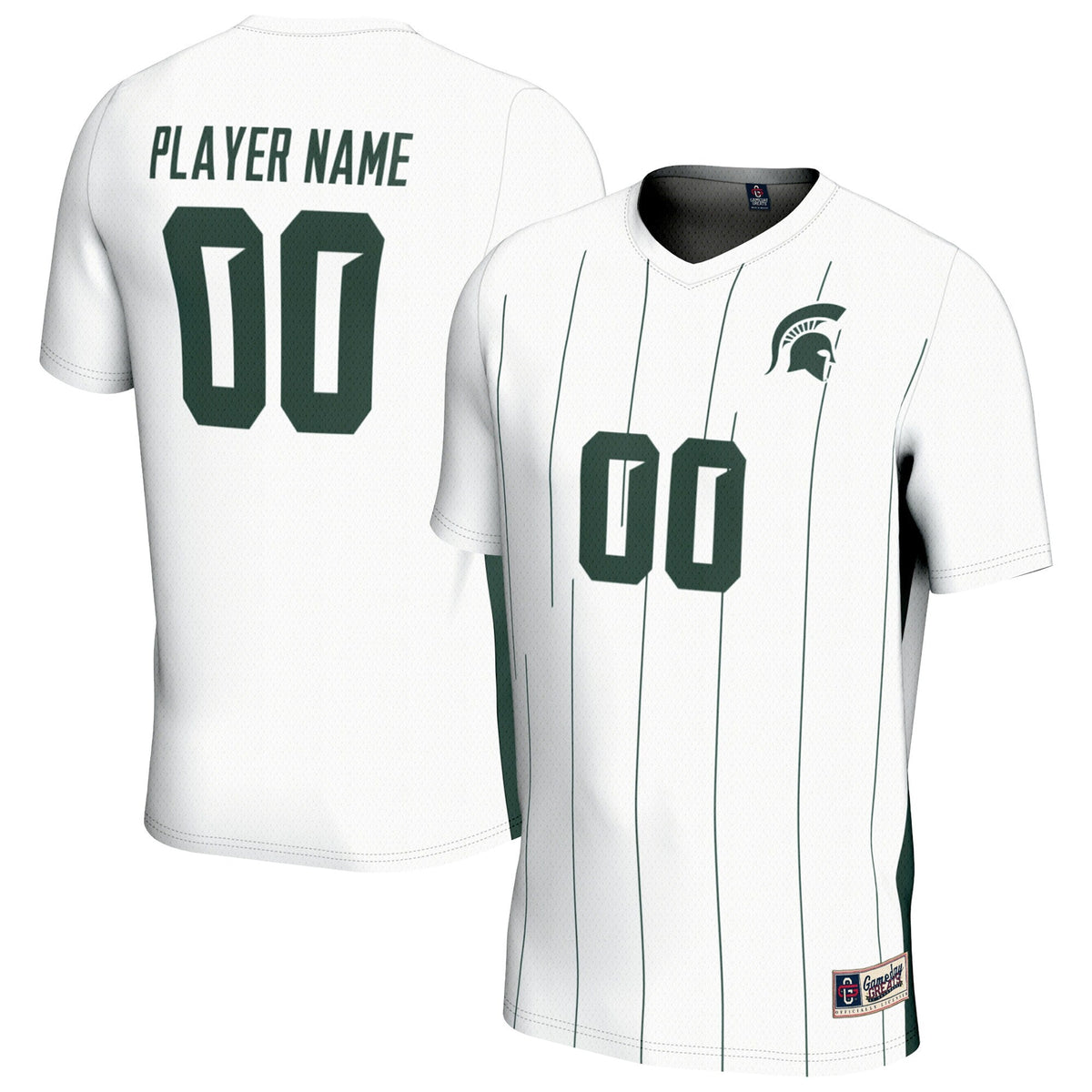 Michigan State Spartans NIL Pick-A-Player Soccer Jersey - White product image 1, provided for visual reference and product