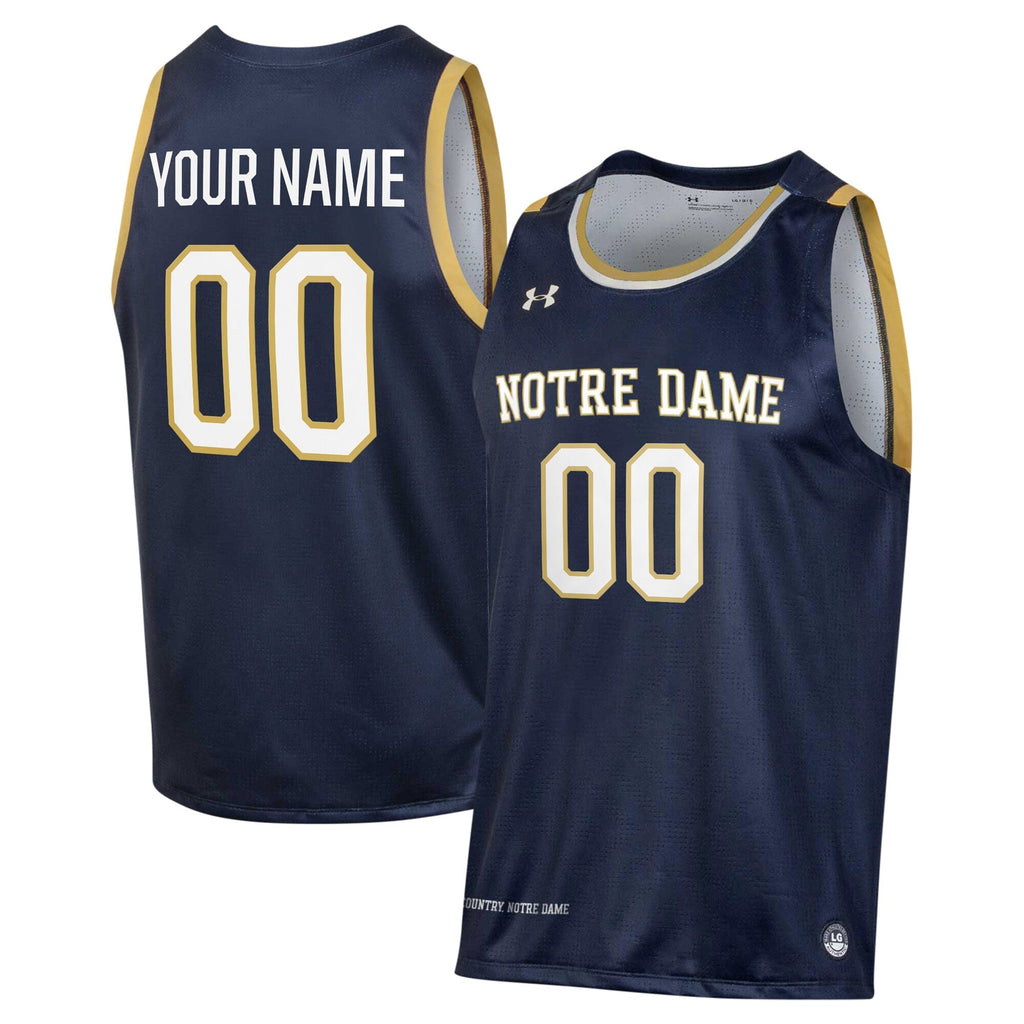 Notre Dame Fighting Irish Custom Alternate Basketball Jersey - Navy product image 2, provided for visual reference and