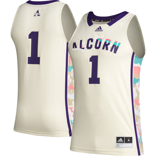 #1 Alcorn State Braves Honoring Black Excellence Basketball Jersey - Khaki product image 2, provided for visual reference