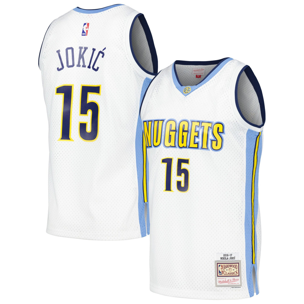 Nikola Jokic White Denver Nuggets 2016/17 Throwback Swingman Jersey product image 2, provided for visual reference and