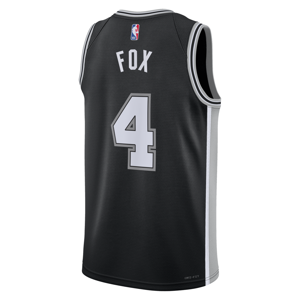 San Antonio Spurs Icon Edition Swingman Jersey - Black - De'Aaron Fox product image 4, provided for visual reference and